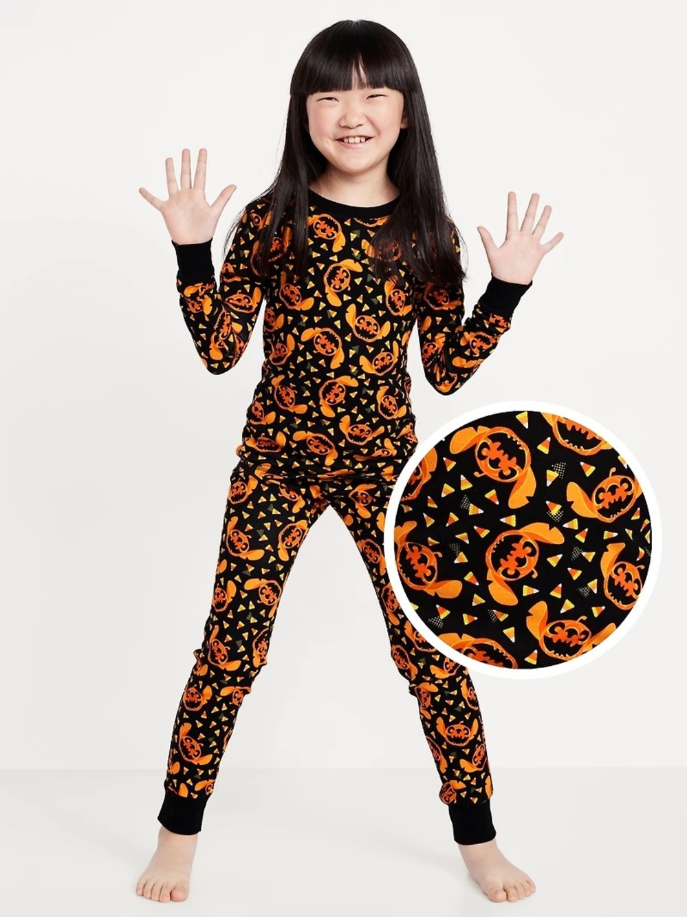 Old Navy X Disney Lilo & Stitch Pumpkin Jack-o-lantern Unisex Pajamas 8 NWT
